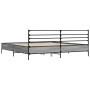 Estructura cama madera ingeniería metal gris Sonoma 180x200 cm de vidaXL, Camas y somieres - Ref: Foro24-3280060, Precio: 167...