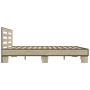 Estructura cama madera ingeniería metal roble Sonoma 200x200 cm de vidaXL, Camas y somieres - Ref: Foro24-3280083, Precio: 17...