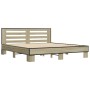 Estructura cama madera ingeniería metal roble Sonoma 180x200 cm de vidaXL, Camas y somieres - Ref: Foro24-3280088, Precio: 17...