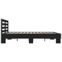 Engineered wood and black metal bed frame 150x200cm by vidaXL, Beds and slatted bases - Ref: Foro24-3280097, Price: 161,67 €,...