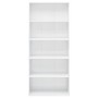 Estantería de 5 niveles contrachapada blanco brillo 80x30x189cm de vidaXL, Librerías y estanterías - Ref: Foro24-801032, Prec...