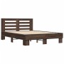 Engineered wood bed frame oak brown metal 140x200 cm by vidaXL, Beds and slatted bases - Ref: Foro24-3280106, Price: 159,33 €...