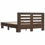 Estructura cama madera ingeniería metal marrón roble 140x200 cm de vidaXL, Camas y somieres - Ref: Foro24-3280106, Precio: 15...