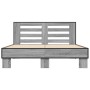 Sonoma gray metal engineered wood bed frame 120x200 cm by vidaXL, Beds and slatted bases - Ref: Foro24-3280110, Price: 154,36...