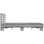 Estructura cama madera ingeniería metal gris Sonoma 120x200 cm de vidaXL, Camas y somieres - Ref: Foro24-3280110, Precio: 153...