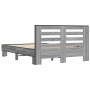 Estructura cama madera ingeniería metal gris Sonoma 120x200 cm de vidaXL, Camas y somieres - Ref: Foro24-3280110, Precio: 153...