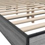 Estructura cama madera ingeniería metal gris Sonoma 120x200 cm de vidaXL, Camas y somieres - Ref: Foro24-3280110, Precio: 153...