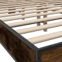 Estructura cama madera ingeniería metal roble ahumado 120x190cm de vidaXL, Camas y somieres - Ref: Foro24-3280119, Precio: 15...