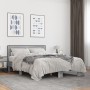 Estructura cama madera ingeniería metal gris Sonoma 135x190 cm de vidaXL, Camas y somieres - Ref: Foro24-3280125, Precio: 156...