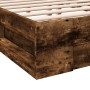 Smoked oak engineered wood bed with drawers 200x200 cm by vidaXL, Beds and slatted bases - Ref: Foro24-3280724, Price: 187,99...