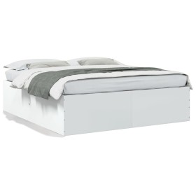 Estructura de cama madera de ingeniería blanca 200x200 cm de vidaXL, Camas y somieres - Ref: Foro24-3280895, Precio: 158,99 €...