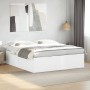 White engineered wood bed frame 200x200 cm by vidaXL, Beds and slatted bases - Ref: Foro24-3280895, Price: 158,99 €, Discount: %