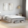 Cama con cajones madera ingeniería gris Sonoma 160x200 cm de vidaXL, Camas y somieres - Ref: Foro24-3280739, Precio: 180,99 €...