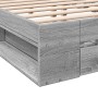 Cama con cajones madera ingeniería gris Sonoma 160x200 cm de vidaXL, Camas y somieres - Ref: Foro24-3280739, Precio: 180,99 €...