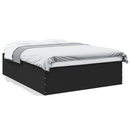 Black engineered wood bed frame 160x200 cm by vidaXL, Beds and slatted bases - Ref: Foro24-3280910, Price: 147,87 €, Discount: %