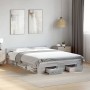 Sonoma gray engineered wood bed with drawers 140x200 cm by vidaXL, Beds and slatted bases - Ref: Foro24-3280753, Price: 190,4...