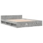 Concrete gray engineered wood bed with drawers 140x200 cm by vidaXL, Beds and slatted bases - Ref: Foro24-3280751, Price: 184...