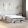 Concrete gray engineered wood bed with drawers 140x200 cm by vidaXL, Beds and slatted bases - Ref: Foro24-3280751, Price: 184...