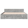 Concrete gray engineered wood bed with drawers 140x200 cm by vidaXL, Beds and slatted bases - Ref: Foro24-3280751, Price: 184...