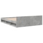 Concrete gray engineered wood bed with drawers 140x200 cm by vidaXL, Beds and slatted bases - Ref: Foro24-3280751, Price: 184...