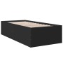 Estructura de cama madera de ingeniería negra 100x200 cm de vidaXL, Camas y somieres - Ref: Foro24-3280959, Precio: 103,82 €,...