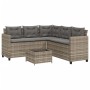 L-shaped garden sofa with table and gray PE rattan cushions by vidaXL, Garden sets - Ref: Foro24-369041, Price: 342,60 €, Dis...