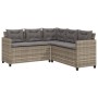 L-shaped garden sofa with table and gray PE rattan cushions by vidaXL, Garden sets - Ref: Foro24-369041, Price: 342,60 €, Dis...