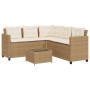 L-shaped garden sofa with table and beige PE rattan cushions by vidaXL, Garden sets - Ref: Foro24-369043, Price: 343,23 €, Di...