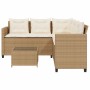 L-shaped garden sofa with table and beige PE rattan cushions by vidaXL, Garden sets - Ref: Foro24-369043, Price: 343,23 €, Di...