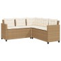 L-förmiges Gartensofa mit Tisch und Kissen PE Rattan beige von vidaXL, Gartensets - Ref: Foro24-369043, Preis: 342,95 €, Raba...