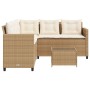 L-förmiges Gartensofa mit Tisch und Kissen PE Rattan beige von vidaXL, Gartensets - Ref: Foro24-369043, Preis: 342,95 €, Raba...