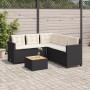 L-förmiges Gartensofa mit Tisch und Kissen schwarzes PE-Rattan von vidaXL, Gartensets - Ref: Foro24-369048, Preis: 334,26 €, ...