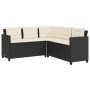 L-förmiges Gartensofa mit Tisch und Kissen schwarzes PE-Rattan von vidaXL, Gartensets - Ref: Foro24-369048, Preis: 334,99 €, ...