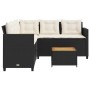 L-förmiges Gartensofa mit Tisch und Kissen schwarzes PE-Rattan von vidaXL, Gartensets - Ref: Foro24-369048, Preis: 334,99 €, ...