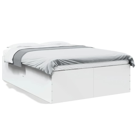 Estructura de cama madera de ingeniería blanca 135x190 cm de vidaXL, Camas y somieres - Ref: Foro24-3280944, Precio: 137,89 €...