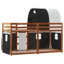 Bunk bed with black and white pine solid wood curtains 80x200 cm by vidaXL, Beds and slatted bases - Ref: Foro24-3284012, Pri...