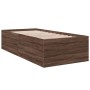 Estructura de cama madera de ingeniería marrón roble 90x190 cm de vidaXL, Camas y somieres - Ref: Foro24-3280978, Precio: 105...