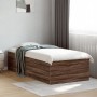 Estructura de cama madera de ingeniería marrón roble 90x190 cm de vidaXL, Camas y somieres - Ref: Foro24-3280978, Precio: 105...