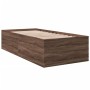 Estructura de cama madera de ingeniería marrón roble 90x190 cm de vidaXL, Camas y somieres - Ref: Foro24-3280978, Precio: 105...