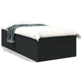 Estructura de cama madera de ingeniería negra 90x190 cm de vidaXL, Camas y somieres - Ref: Foro24-3280973, Precio: 105,71 €, ...