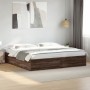 Oak brown engineered wood bed frame 200x200 cm by vidaXL, Beds and slatted bases - Ref: Foro24-3280992, Price: 139,53 €, Disc...