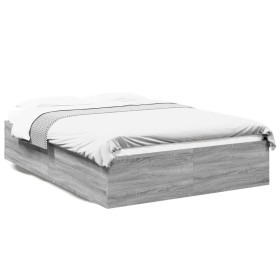 Estructura de cama madera de ingeniería gris Sonoma 120x190 cm de vidaXL, Camas y somieres - Ref: Foro24-3281047, Precio: 112...