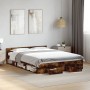 Smoked oak engineered wood bed with drawers 150x200 cm by vidaXL, Beds and slatted bases - Ref: Foro24-3280745, Price: 171,36...