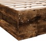 Smoked oak engineered wood bed with drawers 150x200 cm by vidaXL, Beds and slatted bases - Ref: Foro24-3280745, Price: 171,36...