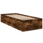 Estructura de cama madera de ingeniería roble humo 100x200 cm de vidaXL, Camas y somieres - Ref: Foro24-3281053, Precio: 93,3...