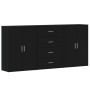 Aparadores 3 unidades madera de ingeniería negro 60x31x84 cm de vidaXL, Aparadores - Ref: Foro24-3276575, Precio: 225,18 €, D...