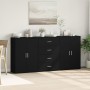 3 black engineered wood display cabinets 60x31x84 cm by vidaXL, Sideboards - Ref: Foro24-3276575, Price: 225,50 €, Discount: %