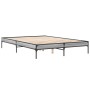 Estructura cama madera ingeniería metal gris Sonoma 140x200 cm de vidaXL, Camas y somieres - Ref: Foro24-845019, Precio: 108,...