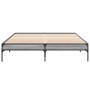 Estructura cama madera ingeniería metal gris Sonoma 140x200 cm de vidaXL, Camas y somieres - Ref: Foro24-845019, Precio: 108,...