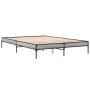 Estructura cama madera ingeniería metal gris Sonoma 140x200 cm de vidaXL, Camas y somieres - Ref: Foro24-845019, Precio: 108,...